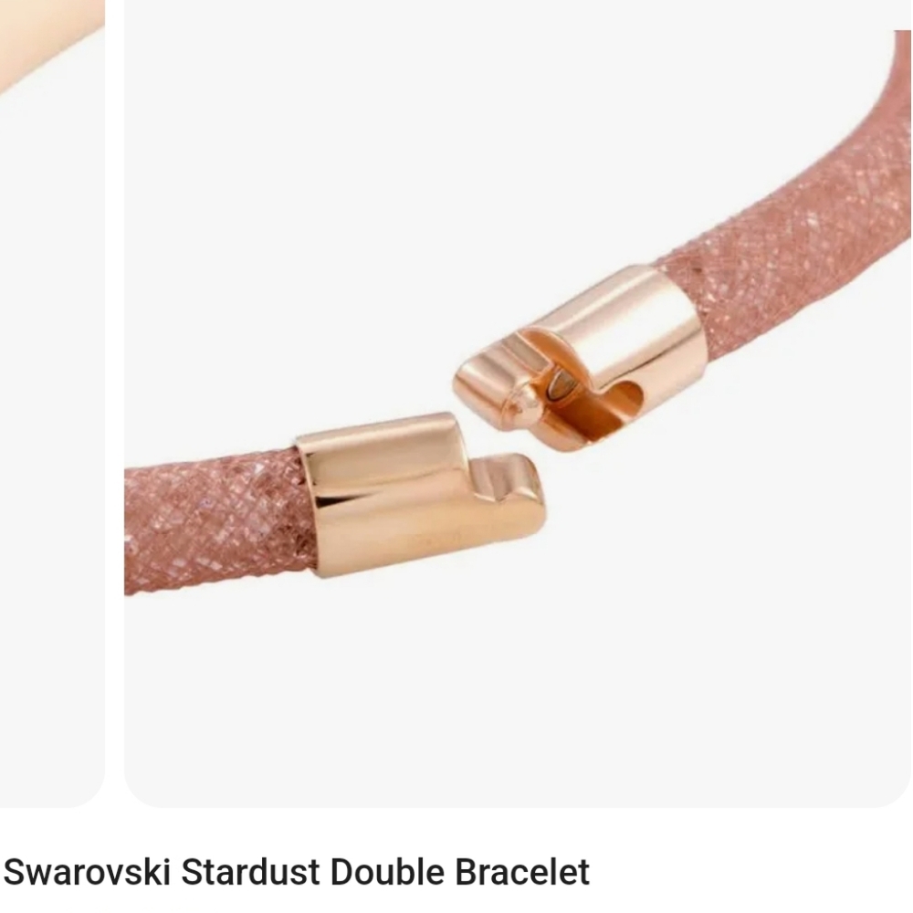 Swarovski Stardust Pink Double Wrap Crystal Mesh Bracelet - Picture 2 of 9